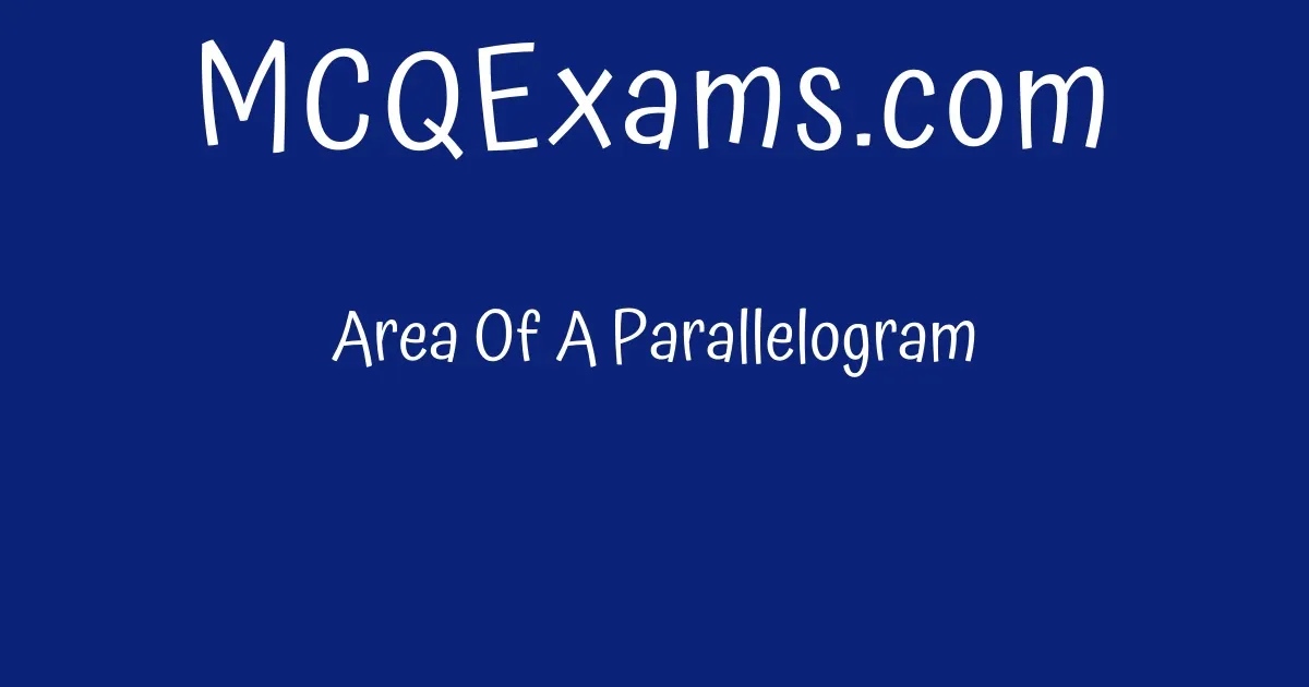 find the area of parallelogram iready quiz level f