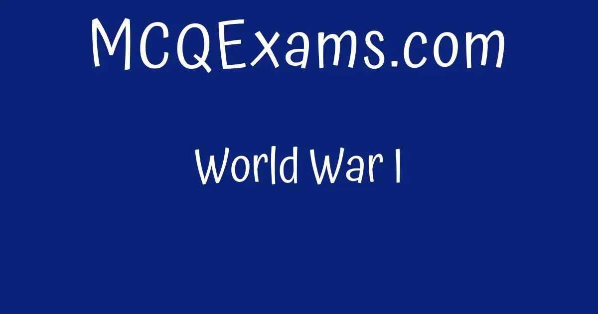 world-war-i-mcqexams